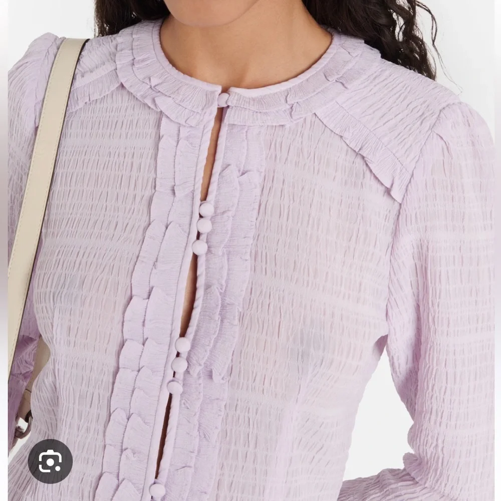 ISABEL MARANT Georgia shirred top in Lilac FR34 - Picture 3 of 7